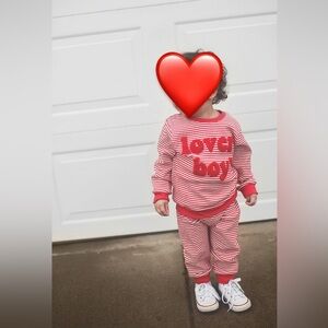 Red and White Striped Toddler Outfit